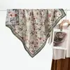 Nuevo pañuelo cuadrado de seda de doble cara con patrón de espiga bicolor para otoño e invierno de 90 cm, pañuelo y chal de moda con margarita verde de doble uso