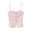 Ropa de Mujer Transfronteriza al por Mayor Verano 2026 Nuevo Estampado de Fresas Ajuste Delgado Camisola + Pantalones Casuales Rectos de Cintura Media
