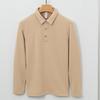 Suéter de Cachemira Solapa Camiseta Seda Modal Camisa Cálida Cuello para Hombre Manga Larga Otoño e Invierno Terciopelo Polo para Hombre