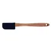 Espátula de Silicona para Hornear Herramientas de Cocina Pastel Postre Crema Espátula Mango de Madera Espátula Grande para Mantequilla Hogar