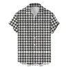 Camisa Masculina Europeia e Americana Transfronteiriça Nova de Verão com Estampa Digital 3D Havaiana Casual de Manga Curta com Lapela Roupa Masculina