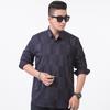 Camisa de Manga Larga para Hombre de Otoño de Marca de Moda Talla Grande Camisa Casual Holgada para Hombre Gordo Color a Juego Teñida en Hilo Talla Extra Grande