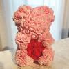 Oso de Flores de Rosa Simulada Regalo de San Valentín Oso Flor 25cm Oso Regalo de Cumpleaños Oso de Rosa Oso de Flores de Rosa Simulada