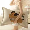 Um Par de Fronhas de Gaze de Algodão Puro, Fronhas de Algodão Espessadas para Roupa de Cama Interna Doméstica de Adulto, Única Absorvente de Suor e Anti-Óleo na Cabeça