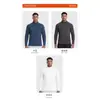 Camiseta de Manga Larga con Cremallera a Media Altura, Tejido Polar a Cuadros, Cuello Alto, Amigable con la Piel, para Hombres y Mujeres, Otoño/Invierno, Color Sólido, Elástica, Base Layer, Se Puede Estampar Logo