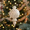 Colgante con Forma de Bola de Navidad Mate Retro Lujo Ligero Copo de Nieve Adorno de Regalo Decoración de Árbol de Navidad Plástico Blanco Dorado Nuevo Estilo