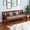 Sofá de Madera Maciza para Sala de Estar en Casa, Estilo Chino Nuevo Minimalista Moderno de Madera, Banco Combinado Fijo Multifuncional para Apartamento Pequeño Personalizable