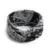 Diadema Bohemio Ins Versátil Elegante Nudo Cruzado Diadema Deportiva de Yoga Estampada Versión Ancha para Mujeres con Coronilla Alta