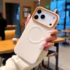 Compatible con funda de teléfono magnética para iPhone 17 Pro Max, funda de cuero protectora con marco metálico para lente de Samsung S26 Ultra