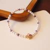 Pulseira de ametista natural com estilo Ins, joias elegantes de nicho, cristal morango, luz, luxo, pulseira de contas de sensação de alta qualidade, novo estilo