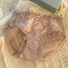 Braguitas de encaje con lazo de seda helada de tiro medio con entrepierna transpirable para mujer, sexys de satén y malla, cómodas, hipoalergénicas, tipo triángulo