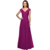 Vestido de Noche de Comercio Exterior para Mujer Vestido Largo de Baile de Doble Hombro Vestido Línea A Apliques de Encaje Malla Vestido Formal de Fiesta