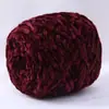 Bola de lana de terciopelo dorado, chenilla, hecha a mano, bufanda tejida, hilo grueso, material de oso violento, bolsa, zapatillas de ganchillo