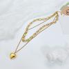 Collar de Corazón de Doble Capa Estilo Frío Elegante Nuevo 2023 para Mujer Diseño Nicho Hip-Hop Cadena Clavicular Cadena para Suéter Trendy
