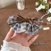 Presilha Banana Estilo Saia Plaid Simples para Mulheres, Presilha para Prender Rabo de Cavalo Alto, Presilha Vertical para Penteado no Topo da Cabeça