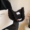 Grande capacidade moda coreana estilo bolsa de ombro plissada feminina 2024 nova internet celebrant bolsa de axila estilo estrangeiro cor sólida bolsa de bolinho