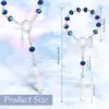 Pulseira com Pingente de Cruz de Cristal Ebay com Contas de Safira Batismo Unissex Moda Pulseira Retrô Presente