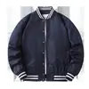 Jaqueta Esportiva Casual Masculina Transfronteiriça Personalizada Gola Alta Jaqueta de Baseball Masculina Solta Retro Cardigan com Zíper Outerwear
