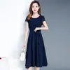 2023 novo verão estilo coreano justo modelador cor sólida saia Feminino comprimento médio vestido feminino costura cadarço saia evasê