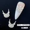 Nuevos accesorios para arte de uñas: Colgantes de lazo rosa y luna creciente de circonita cúbica con incrustaciones de cobre ultra brillantes para decoración de uñas de boda y arte de uñas DIY