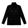 Gola semi-alta, de alta qualidade, adornado com strass, elástico, rejuvenescedor, nova blusa térmica de outono/inverno, top modelador moderno e versátil para mulheres