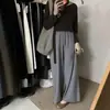 Pantalones casuales de punto de tiro alto con cordón, cómodos y versátiles para el día a día, nueva colección otoño/invierno 2026, pantalones largos holgados de pierna ancha para mujer