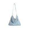 Primavera Verano 2026 Nuevo Estilo Coreano Estilo Ins Fresco Cuadros Artístico Casual Sensación Perezosa Bolso Cruzado de Gran Capacidad para Mujer