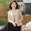 Jaqueta Nacional Chinoiserie Estilo Primavera Nova para Mães de Meia-Idade 2025 Novas Blusas Estilo Primavera e Outono para Mulheres de Meia-Idade e Idosas 40 e 50 Anos
