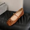 Zapatos Planos Estilo Ballet con Lazos, Zapatos de Mujer Mary Jane con Hebilla de Una Línea, Zapatos Planos 2024 Otoño con Tacón Interior Elevador