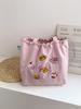 Estilo Coreano Nueva Bolsa Estampada con Letras Bolso de Hombro de Nylon de Gran Capacidad para Mujer Casual Versátil Portátil con Cordón Ajustable