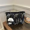 Bolsa Casual para Desplazamiento de Gran Capacidad para Mujer 2025 Nueva Moda Estudiante Universitario Clase Hombro Rayada Bordada Tote