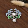 Broche de Liga de Zinco com Gotejamento de Óleo de Flor e Strass, Versátil e Elegante para o Dia a Dia, Acessório Anti-Exposição para Terno Feminino, Fabricante, Estoque Pronto
