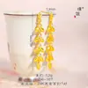 Conjunto de Joias Étnicas Banhado a Ouro de Xinjiang com Pulseiras e Brincos de Espiga de Trigo Incrustados com Diamantes, Elegante e de Alto Padrão, Estilo Francês de Luxo Leve para Mulheres