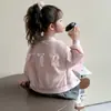 Abrigo de Primavera y Otoño para Niñas con Lazo y Estampado de Letras, Chaqueta de Béisbol para Niños Mayores, Chaqueta Infantil de Moda Estilo Coreano