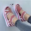 Sandalias Deportivas de Playa con Cuña de Suela Gruesa, Combinación de Colores, Punta de Pez, Tallas Grandes para Mujer, Estilo Deportivo, Punta Abierta