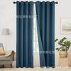 Cortinas de Linho Blackout Total 100% Dupla Face 240Gsm Cortinas de Linho Coloridas Acabadas Imitação de Linho Cortinas de Linho Dupla Face Transfronteiriças
