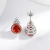 Pendientes de Corte Rosa Más Vendidos en Tiktok y Xiaohongshu Moda Simple Deslumbrantes Pendientes de Diamante de Alto Carbono Joyería Transmisión en Vivo Venta al por Mayor de una Pieza