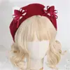 Boina Japonesa Lolita con Lazo y Orejas de Gato, Sombrero Lindo Dulce de Capullo, Otoño Invierno