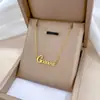 [Acero de titanio de cuerpo completo] collar de horno minimax inglés goddess oro real cadena de clavícula femenina ins red celebrity accesorios