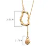 Collar Minimalista Transfronterizo para Mujer Diseño Geométrico Retorcido Cadena para Clavícula Forma de Gota de Agua Accesorio de Colgante Versátil