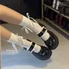 Zapatos de tacón grueso con lazo estilo Lolita japonés para mujer, Primavera/Verano 2026, tacón medio, Mary Janes de piel para combinar con vestidos