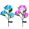 Luces Solares de Hortensia Luces para Césped Jardín Patio Montadas en el Suelo Luces LED de Paisaje Luces Decorativas Panel Solar Luz Fuerte