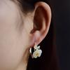 Brincos de pino de prata esterlina S925 natural jade hetian ameixa personalidade temperamento artístico todos os brincos de pino femininos joias de orelha