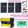 Panel solar 75W portátil para exteriores sistema solar de almacenamiento de energía traje inversor 4000W controlador