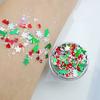 Lentejuelas navideñas de gran venta transfronterizas con forma de árbol de Navidad, copos de nieve ultrafinos, láser, estrella de cinco puntas, gel para manualidades, arena para gotear.
