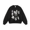 Sudadera Trendy para Hombre Estilo Callejero Retro Europeo y Americano Personalizada Estampado de Dibujos Animados Estilo Coreano Algodón Lavado Holgada con Capucha Trendy para Mujer