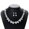 Juego de Collar y Pendientes de Perlas con Diamantes y Cristales, Joyería para Mujer de Banquete de Boda Nupcial, Estilo de Lujo Ligero