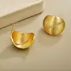 Pendientes de Botón Semicírculo de Circonita con Textura Cepillada Estilo Francés, Textura Exagerada, Artesanía Pesada, Lujo Ligero, Versátiles para Banquetes, Pendientes, Accesorios para Orejas