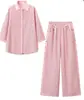 Venta al por mayor transfronteriza de ropa de mujer estilo europeo y americano: conjuntos de camisas casuales a rayas estampadas, modernos y cómodos, en AliExpress