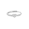 Anillo de Corazón Calado con Corte de Diamante Estilo Coreano para Mujer, Diseño de Nicho, Simple, Exquisito, Moderno y Genial Anillo para el Dedo Índice